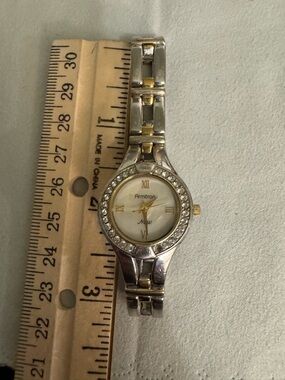 Armitron Two-Tone Silver and Gold Crystal Bezel Women's Watch